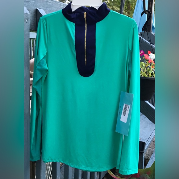 NEW AB Sport Golf Long Sleeve Sun Shirt Mesh Sleeves UV 40 colorblock collar XS - Picture 1 of 8